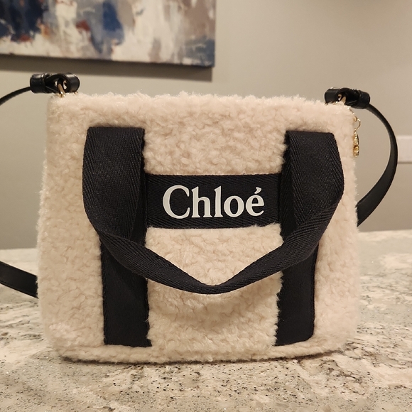 Chloe Handbags - Chloe Teddy Cream and Naxy Fleece Handbag